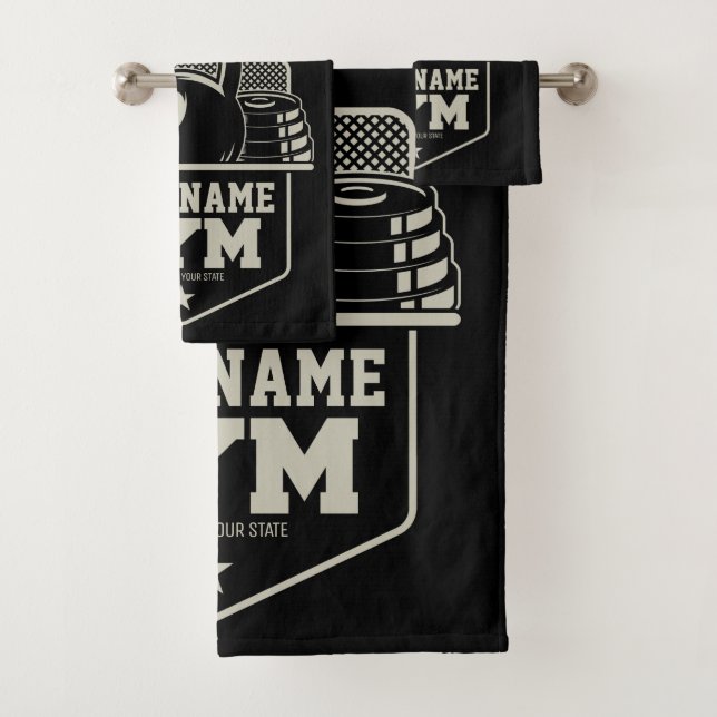 Personalised Home GYM Kettlebell Fitness Trainer  Bath Towel Set (Insitu)