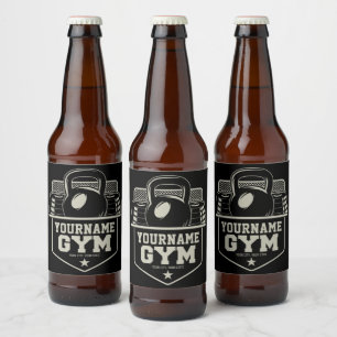 Personalised Home GYM Kettlebell Fitness Trainer Beer Bottle Label