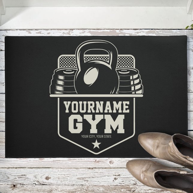 Personalised Home GYM Kettlebell Fitness Trainer  Doormat (Creator Uploaded)