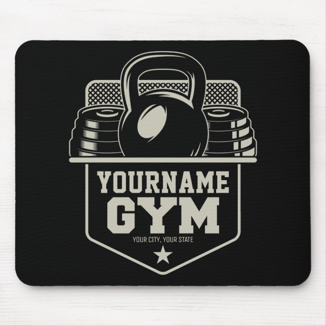 Personalised Home GYM Kettlebell Fitness Trainer Mouse Pad (Front)