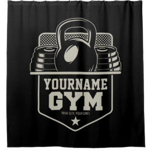 Personalised Home GYM Kettlebell Fitness Trainer Shower Curtain