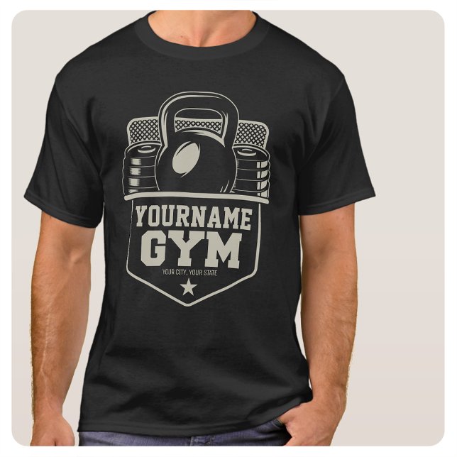 Personalised Home GYM Kettlebell Fitness Trainer  T-Shirt (Creator Uploaded)