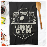 Personalised Home GYM Kettlebell Fitness Trainer  Tea Towel<br><div class="desc">Personalised Home GYM Kettlebell Fitness Trainer Weight Lifting design - Customise with your Name or Custom Text!</div>