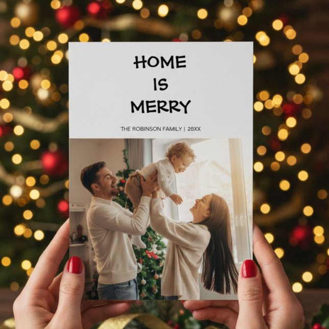Personalised Home Is Merry Family Card (Creator Uploaded)