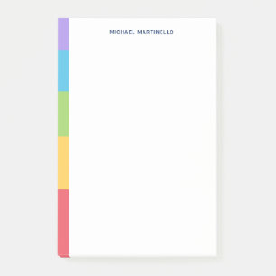 Personalised Home Office 5 Colour Blocks Post-it Notes
