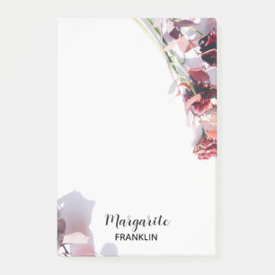 Personalised Home Office Pink & Purple Florals Pos Post-it Notes