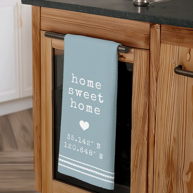 Personalised Home Sweet Home Coordinates Tea Towel (Creator Uploaded)