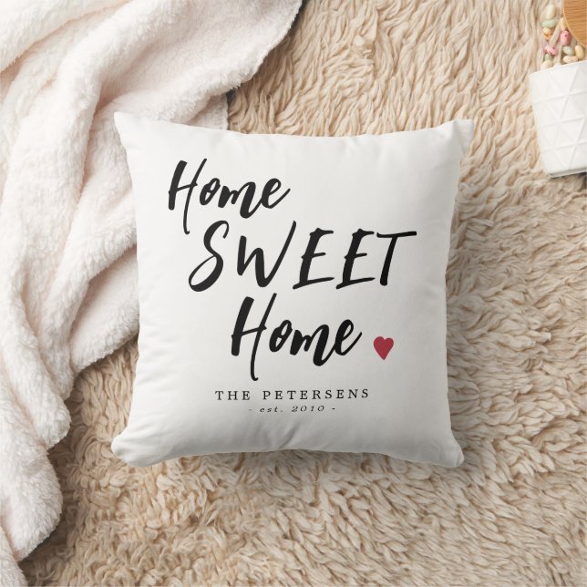 Personalised home sweet home family name cushion (Blanket)