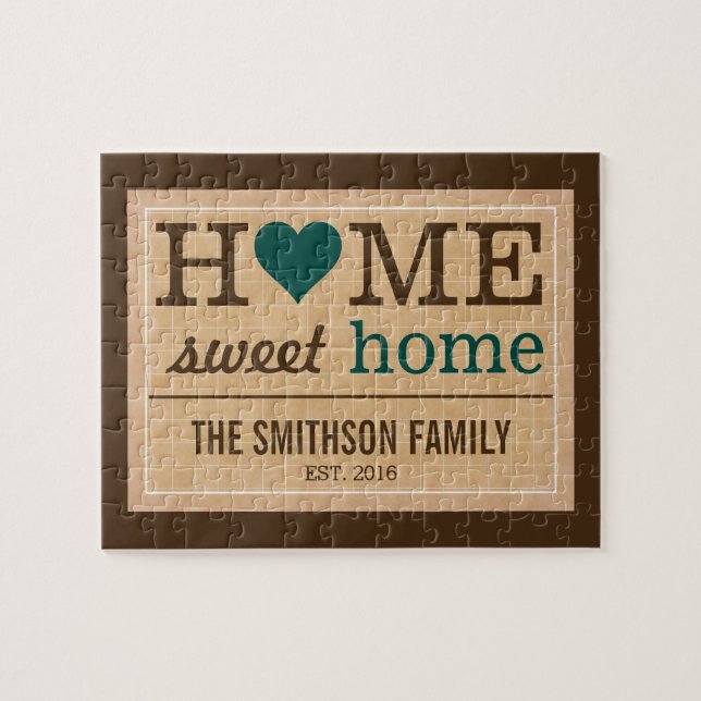 Personalised Home Sweet Home Family Welcome Sign Jigsaw Puzzle (Horizontal)