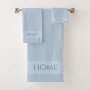 Personalised Home Sweet Home on Wondrous Blue Bath Towel Set
