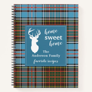 Personalised Home Sweet Home Tartan Anderson Plaid Notebook
