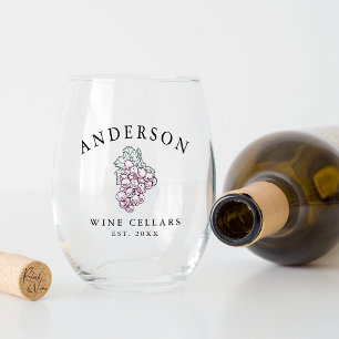 Personalised Home Wine Cellar Stemless Wine Glass