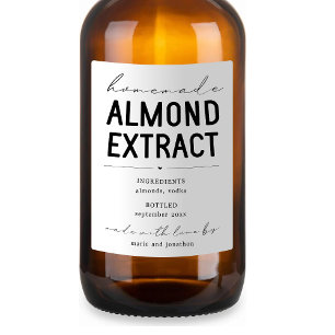 Personalised Homemade Almond Extract Label