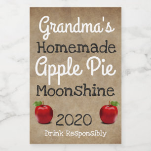 Personalised Homemade Apple Pie Moonshine Label