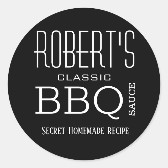 Personalised Homemade BBQ Sauce Label (Front)
