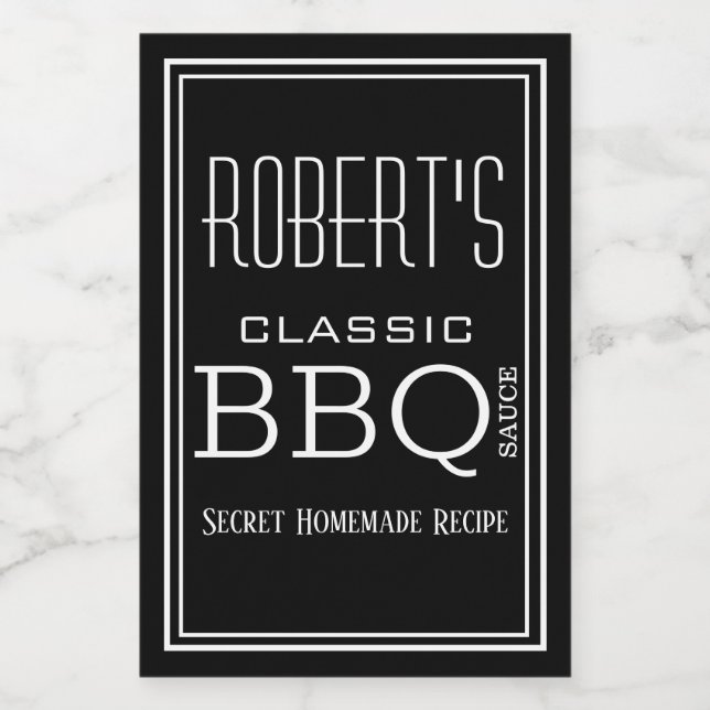 Personalised Homemade BBQ Sauce Label (Single Label)