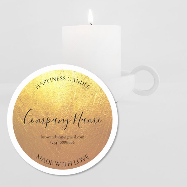 Personalised Homemade Candle GOLD Label (Creator Uploaded)