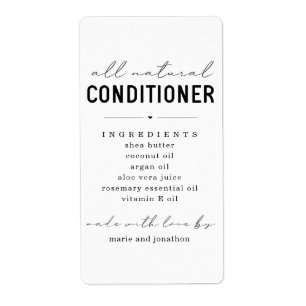 Personalised Homemade Conditioner Label