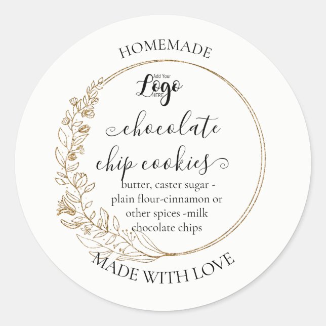 Personalised Homemade Cookies Label (Front)