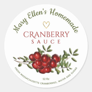 Personalised Homemade Cranberry Sauce Label