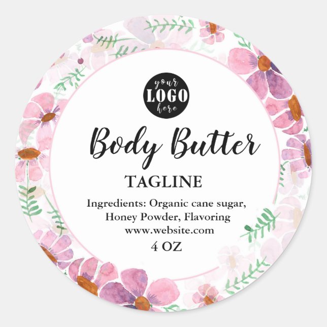  Personalised Homemade Floral Label (Front)