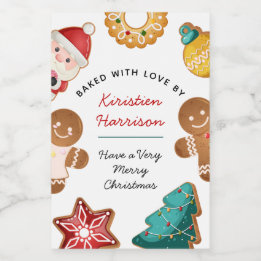 Personalised Homemade Gingerbread Cookie Theme Food Label