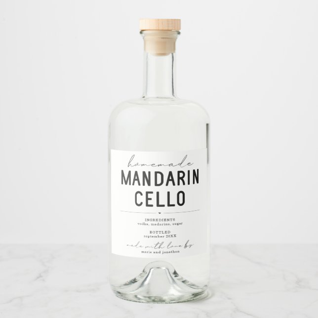 Personalised Homemade Mandarincello Label (Front)