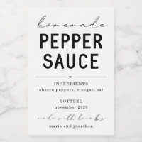 Personalised Homemade Pepper Sauce Label