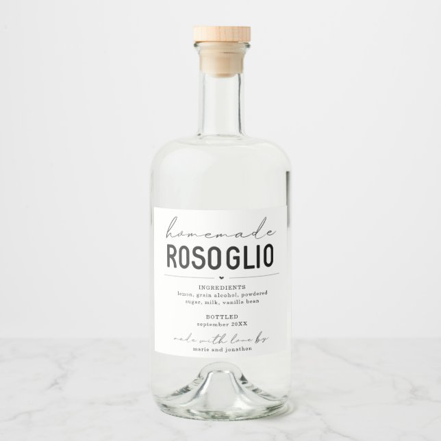 Personalised Homemade Rosoglio Bottle Label (Front)