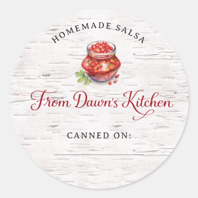 Personalised Homemade Salsa Canning Stickers (Front)