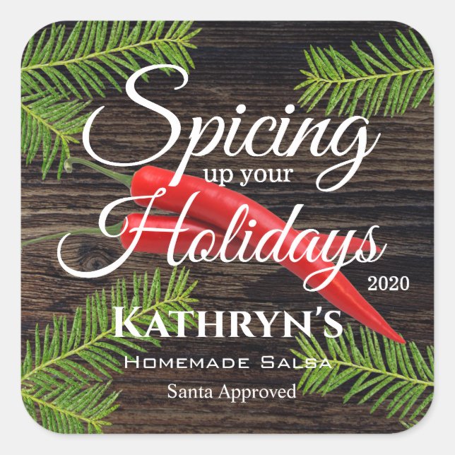 Personalised Homemade Salsa Square Sticker (Front)