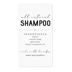 Personalised Homemade Shampoo Label