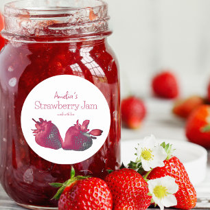 Personalised Homemade Strawberry Jam Classic Round Sticker
