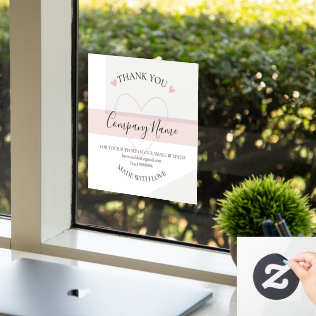 Personalised Homemade THANK YOU business branding (Office)