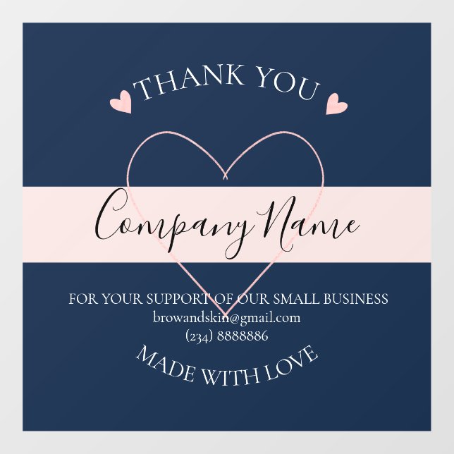 Personalised Homemade THANK YOU shop sign (Sheet)