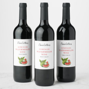 Personalised Homemade Watermelon  Wine Label