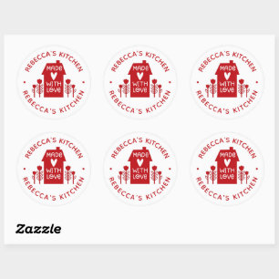 Personalised Homemade With Love Classic Round Sticker