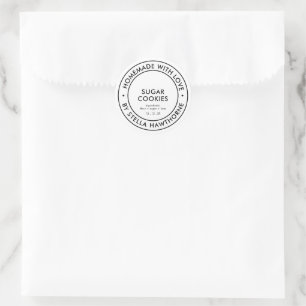Personalised Homemade With Love Classic Round Sticker