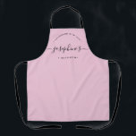 Personalised Homemade with Love Kitchen pink Apron<br><div class="desc">Let's get baking. Customise the script Name on this personalised pink apron. Seen here in red with white typography in a stylish treatment. Encourage the sweet baker in your life, a small business bakery owner with a special gift. Perfect for baking those yummy goodies, treats, cakes, cookies and more. Featuring...</div>
