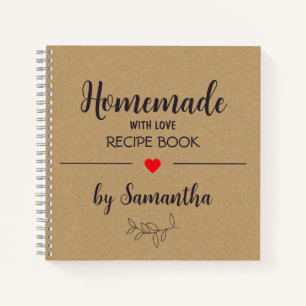 Personalised Homemade with Love Recipe Notebook
