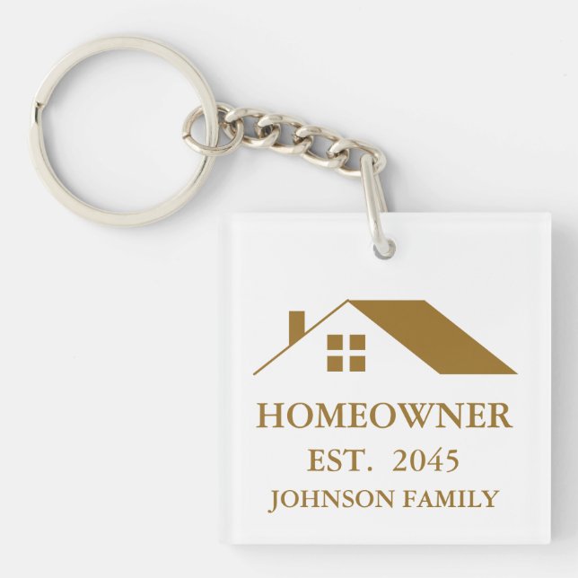 Personalised Homeowner Realtor Closing Gift  Key Ring (Front)
