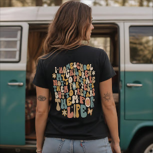Personalised Homeschool Retro Custom Text Colours T-Shirt