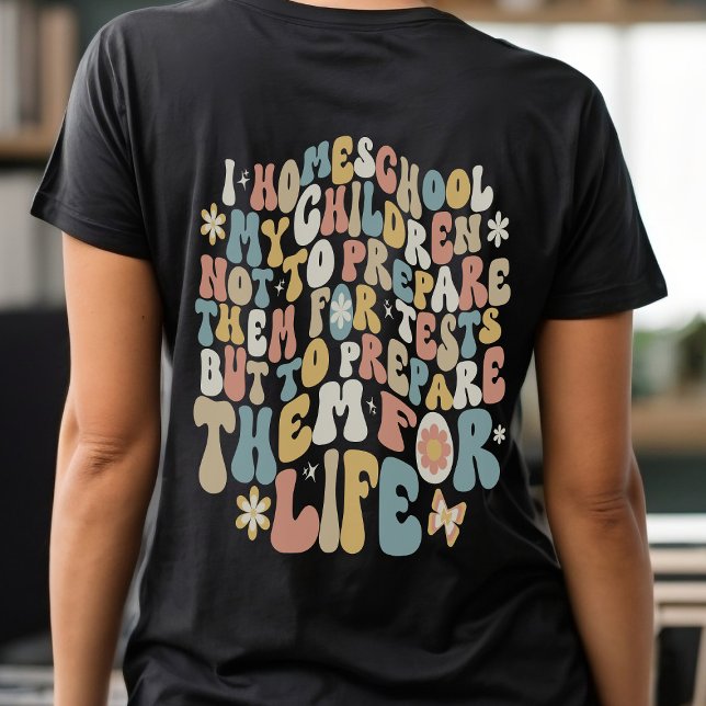 Personalised Homeschool Retro Custom Text Colours T-Shirt (Creator Uploaded)