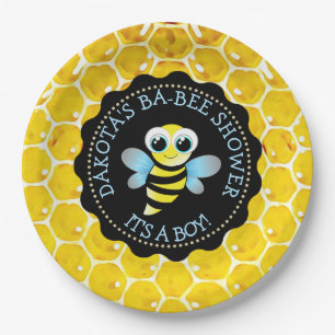 Personalised Honey Bee Baby Shower Paper Plates