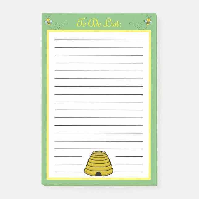 Personalised Honey Bee To Do List Post-it Notes (Front)