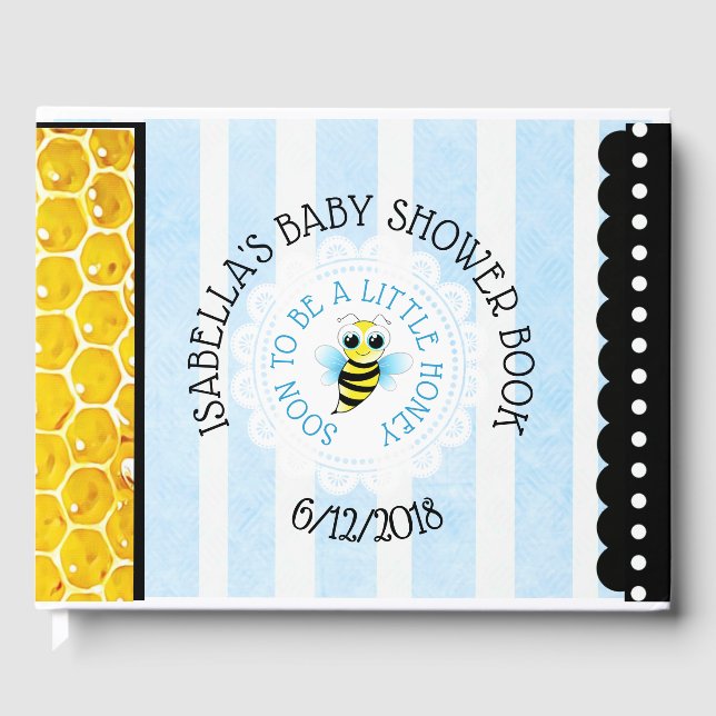 Personalised Honeybee Bumblebee Baby Shower Book (Front)