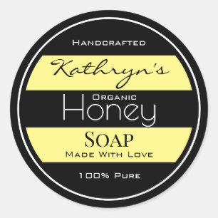 Personalised Honeybee Classic Round Sticker