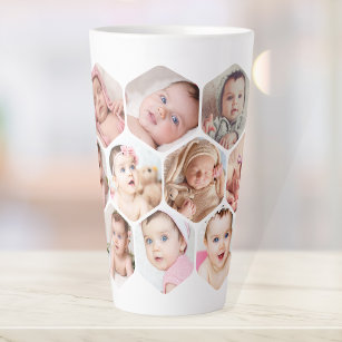 Personalised Honeycomb Children Baby Photos Custom Latte Mug