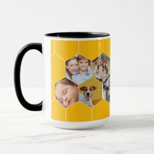 Personalised Honeycomb Family & Pet Photo Mug