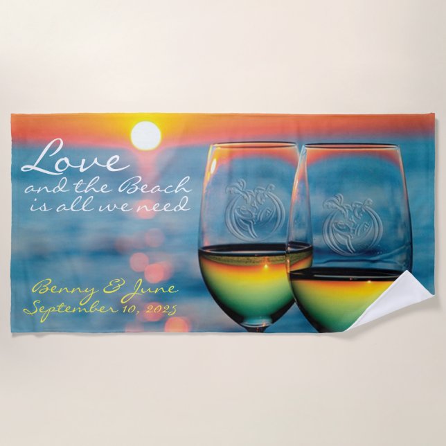 Personalised Honeymoon Beach Towel (Front)
